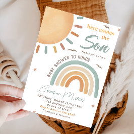 Här kommer Son Sunshine Baby Shower Inbjudningar