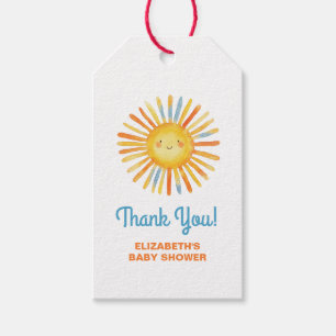 Här kommer Son Sunshine Baby Shower Presentetikett