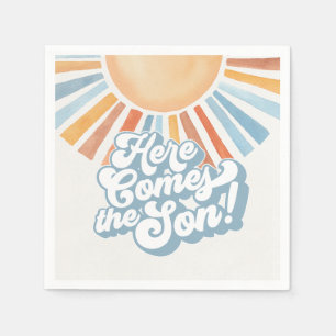 Här kommer Son Sunshine Boy Shower Party Pappersservett