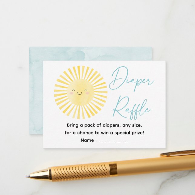 Här kommer Son Sunshine Diaper Raffle Tilläggskort (Fram/Back In Situ)
