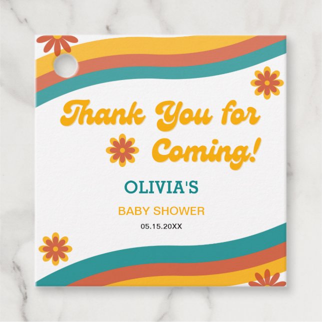 Här kommer Son Tack Baby Shower Gåvor Etiketter (Framsida)