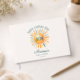 Här kommer sonen Baby Boy Shower Gästbok