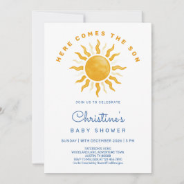 Här kommer sonen baby boy shower inbjudningar