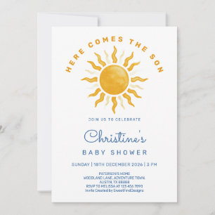 Här kommer sonen baby boy shower inbjudningar