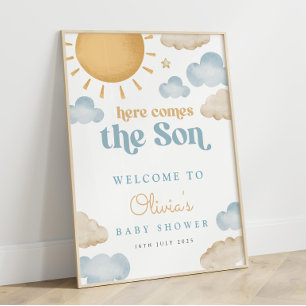 Här kommer sonen Baby Shower Affisch