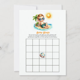 Här kommer sonen Baby Shower Bingo-spel Inbjudningar