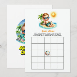 Här kommer sonen Baby Shower Bingo-spel Inbjudningar