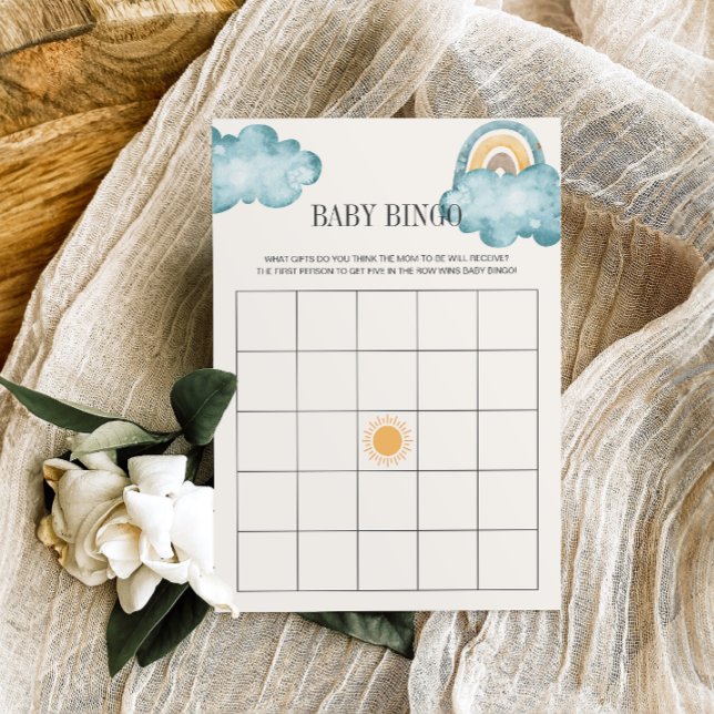 Här kommer sonen Baby Shower Bingo-spel Inbjudningar (Skapare uppladdad)