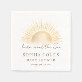 Här kommer sonen Baby Shower-fest Pappersservett