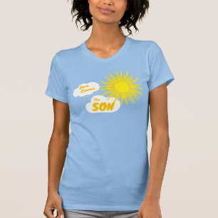 Här kommer sonen Baby Shower för pojke T Shirt