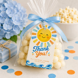 Här kommer sonen Baby Shower Fördel Tag Presentetikett