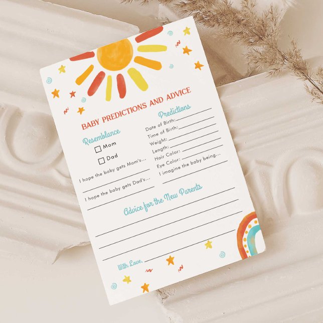 Här Kommer Sonen Baby Shower Förutsägelser Råd Flygblad (Skapare uppladdad)