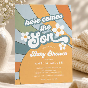 Här kommer sonen Baby Shower Inbjudan
