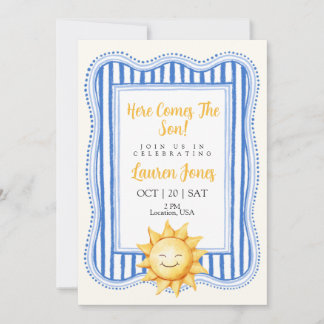 "Här kommer sonen" Baby Shower Inbjudan Pojke