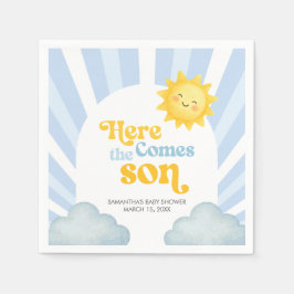 Här kommer sonen Baby Shower Pappersservett