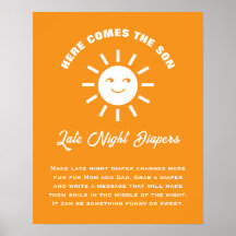 Här kommer sonen Baby Shower Sena Nattblöjor