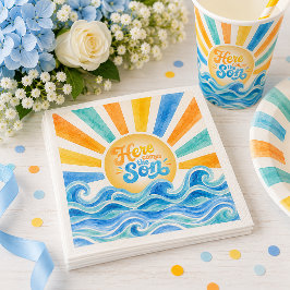 Här kommer sonen Baby Shower Servetter