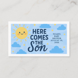 Här kommer sonen Baby Shower - Solsken Visitkort