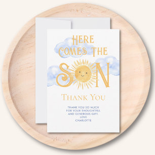 Här Kommer Sonen Baby Shower Tack Kort