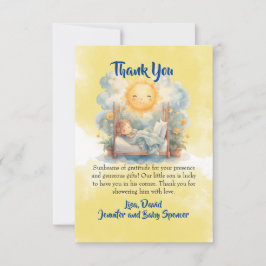 Här kommer sonen Baby Shower TACKKORT Inbjudningar