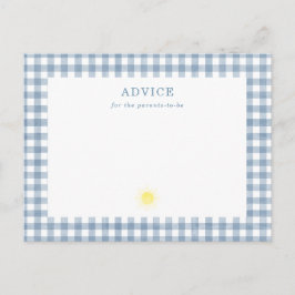 Här kommer sonen Blå Gingham Baby Shower Råd