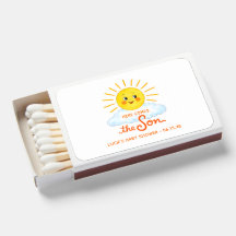 Här kommer sonen Handritad solsken Bebisens ankoms