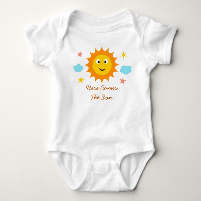 Här kommer sonen leende solsken  t shirt (Framsida)