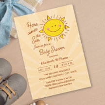 Här kommer sonen Lille solsken pojke Baby Shower