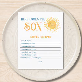 Här kommer sonen önskar för baby shower spel