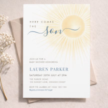 Här kommer sonen Pojkbarnsbarn Baby Shower