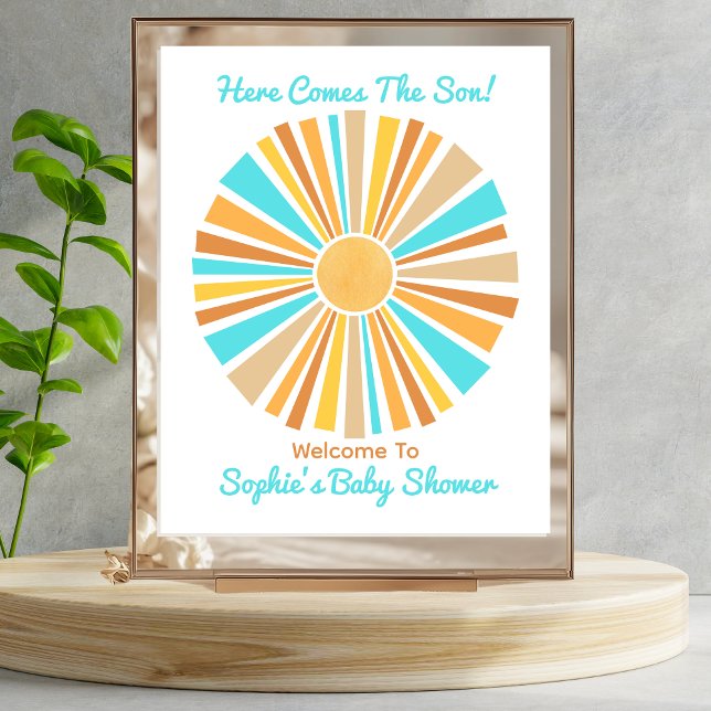 Här kommer sonen, Retro Boho Sunshine Välkommen Poster (Skapare uppladdad)