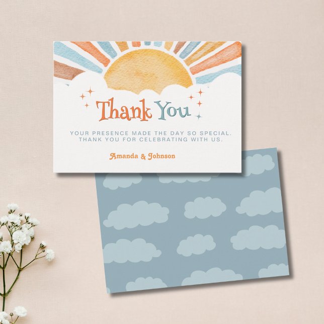 Här kommer sonen Sol Baby Shower Tack Tilläggskort (Skapare uppladdad)