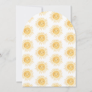 Här kommer sonen Solsken Himmel Baby Shower Båge Inbjudningar