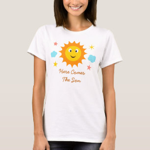 Här kommer sonen som leende solsken baby shower  t shirt