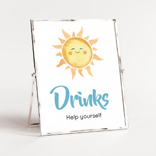 Här kommer Sones Cute Sol Baby Shower Drinks Poster
