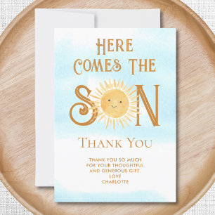 Här kommer Tacken Son Cute Baby Shower Tack Kort