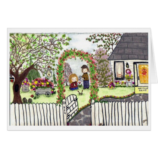 "Här kommer Vår" Hälsningskort (Framsidan Horizontal)