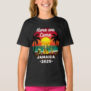 Här kommer vi Jamaica 2025 Tjejresan Familj sommar T Shirt