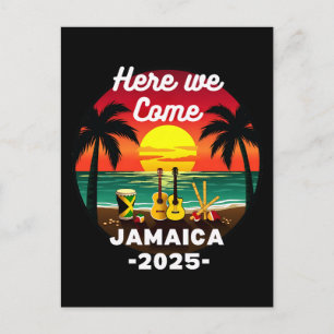 Här kommer vi Jamaica 2025 Tjejresan Familj sommar Vykort