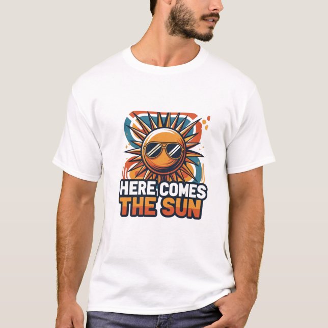Här kommer Vintagen Sol Retro T Shirt (Framsida)