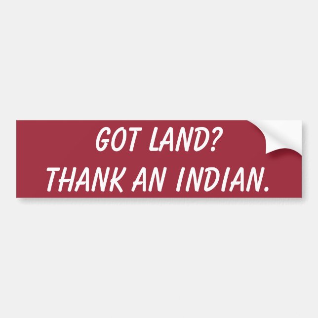 Har Land? Tack en indian. Bildekal (Framsidan)