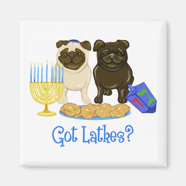 Har Latkes? Hanukkah Pug Magnets Magnet (Framsidan)