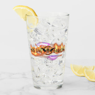 Här Live Dragons Shaker Glass Glaskopp
