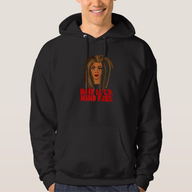 Hår Loc'd Sinnet Fria Locs Dreadlocks Hoodie (Framsida)