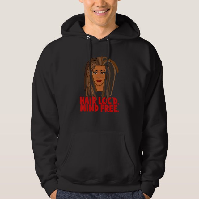 Hår Loc'd Sinnet Fria Locs Dreadlocks Konst Hoodie (Framsida)