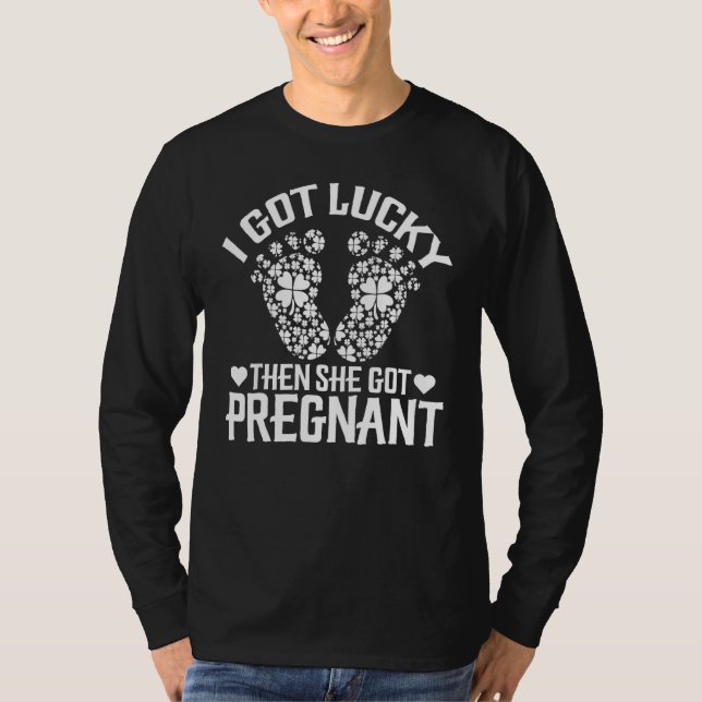 Har Lucky, sen Har Gravid Gravid St Pat T Shirt (Framsida)