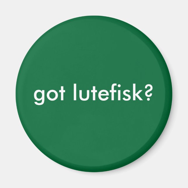 har lutefisk? Funny Scandinavian Magnet (Framsidan)