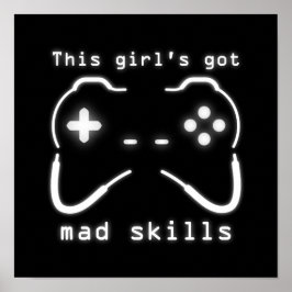 Har Mad Skills Video Game Controller Poster