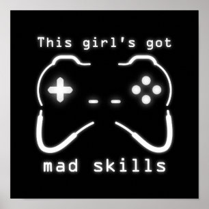 Har Mad Skills Video Game Controller Poster