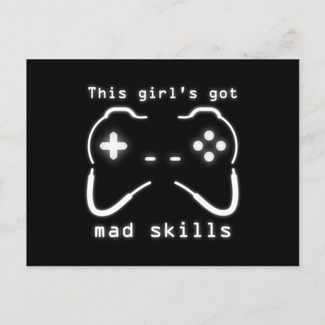 Har Mad Skills Video Game Controller Vykort (Framsida)